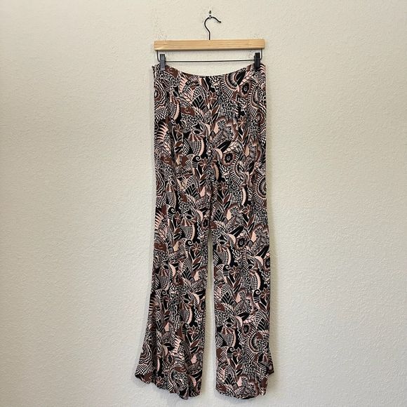 NWOT ANTHROPOLOGIE Printed Drapey Flare / Wide Leg Pants Multicolor - Picture 8 of 15
